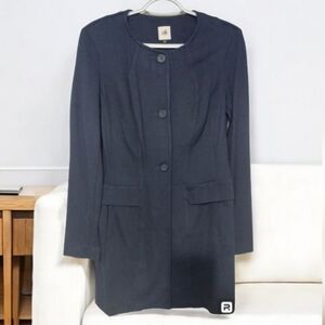 Cabi Long Navy Blue Stretch Jacket Blazer sz Small Button Womans Comfort